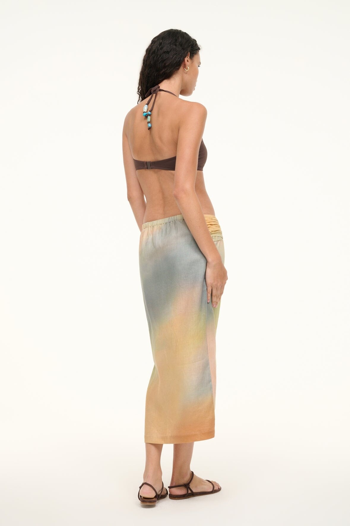 STAUD PORTO LINEN SKIRT PASTEL CLOUDS - 5