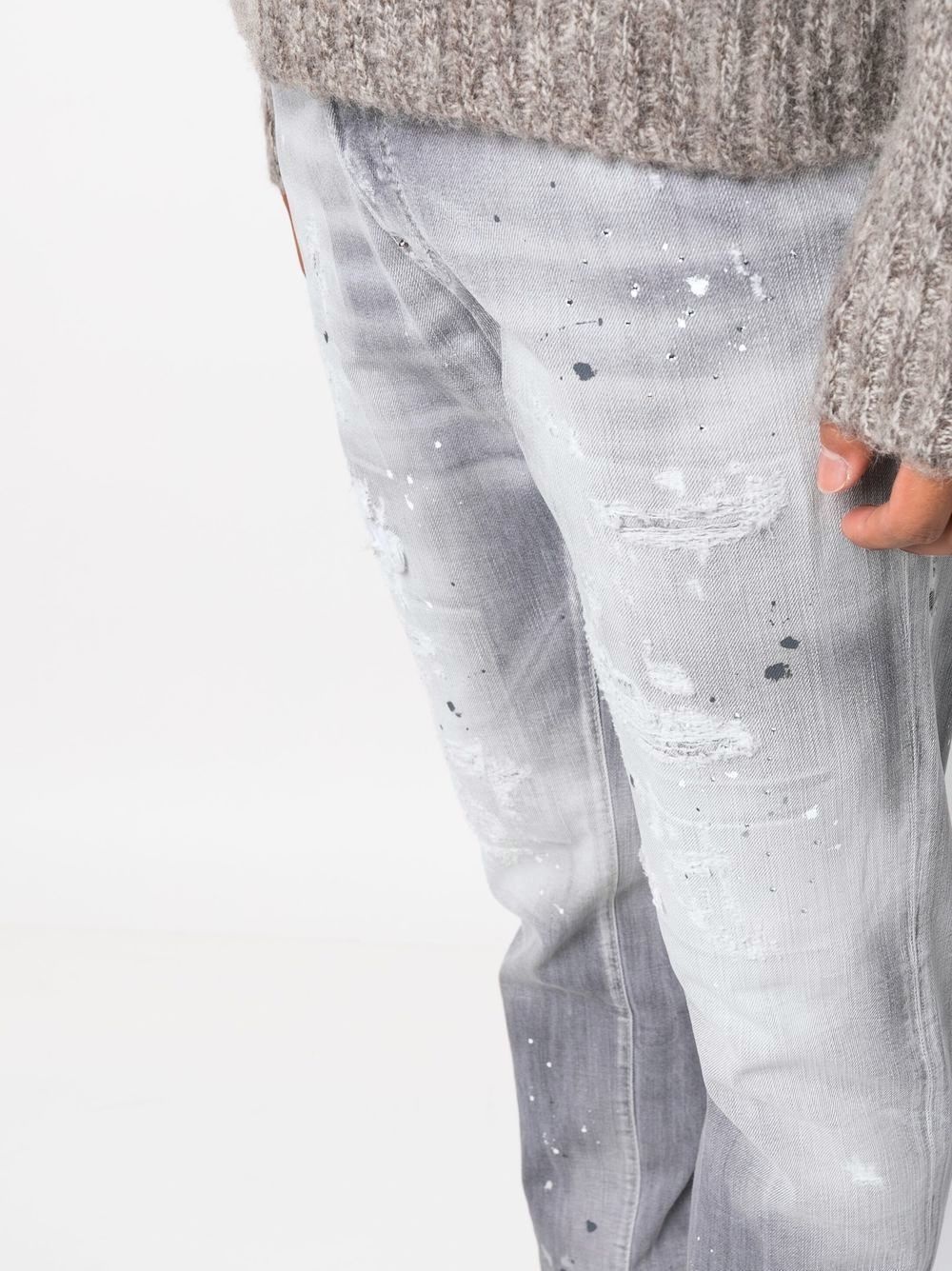 acid-wash straight-leg jeans - 6