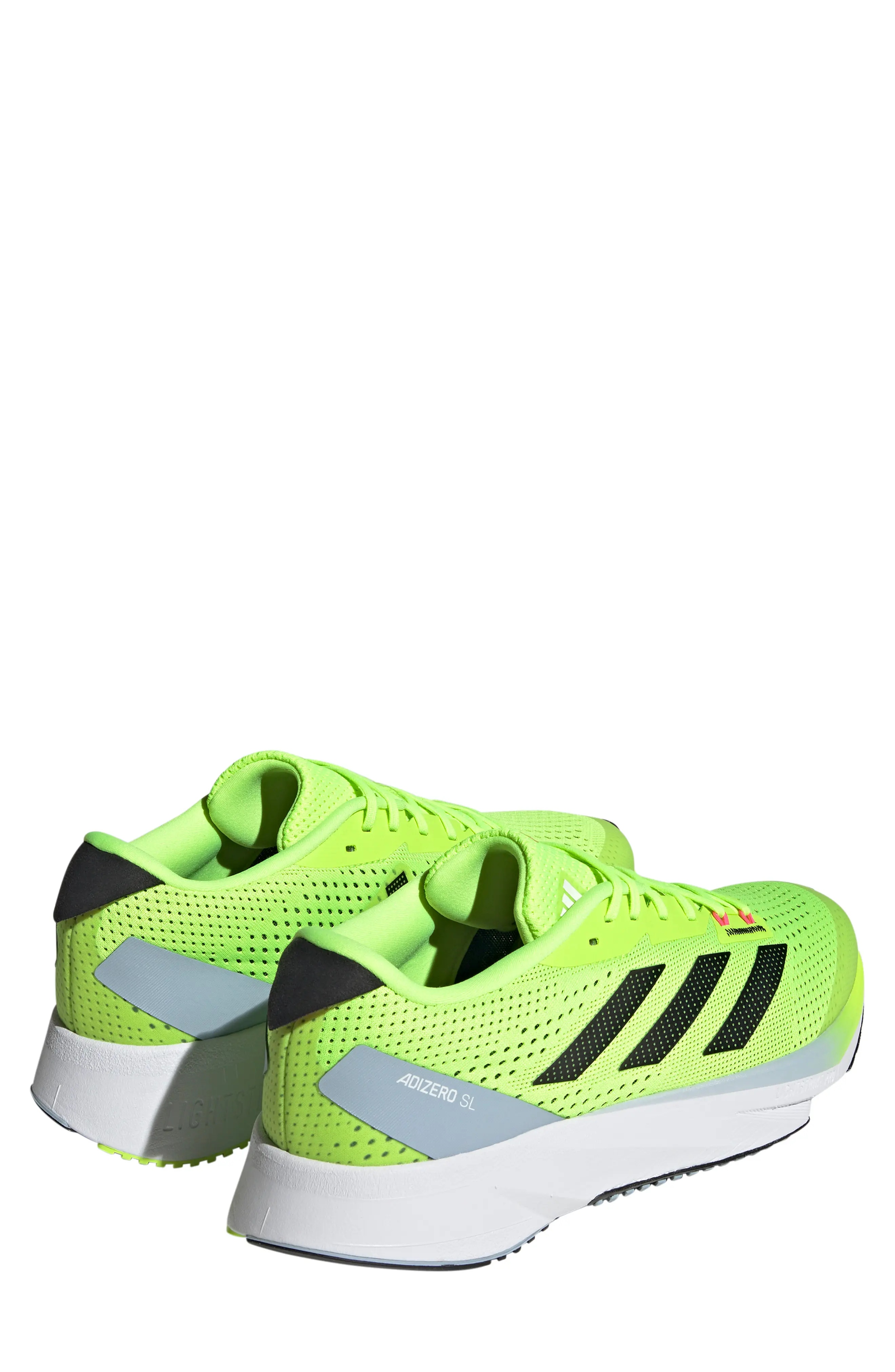 Adizero SL Running Shoe in Lucid Lemon/Black/Blue - 2