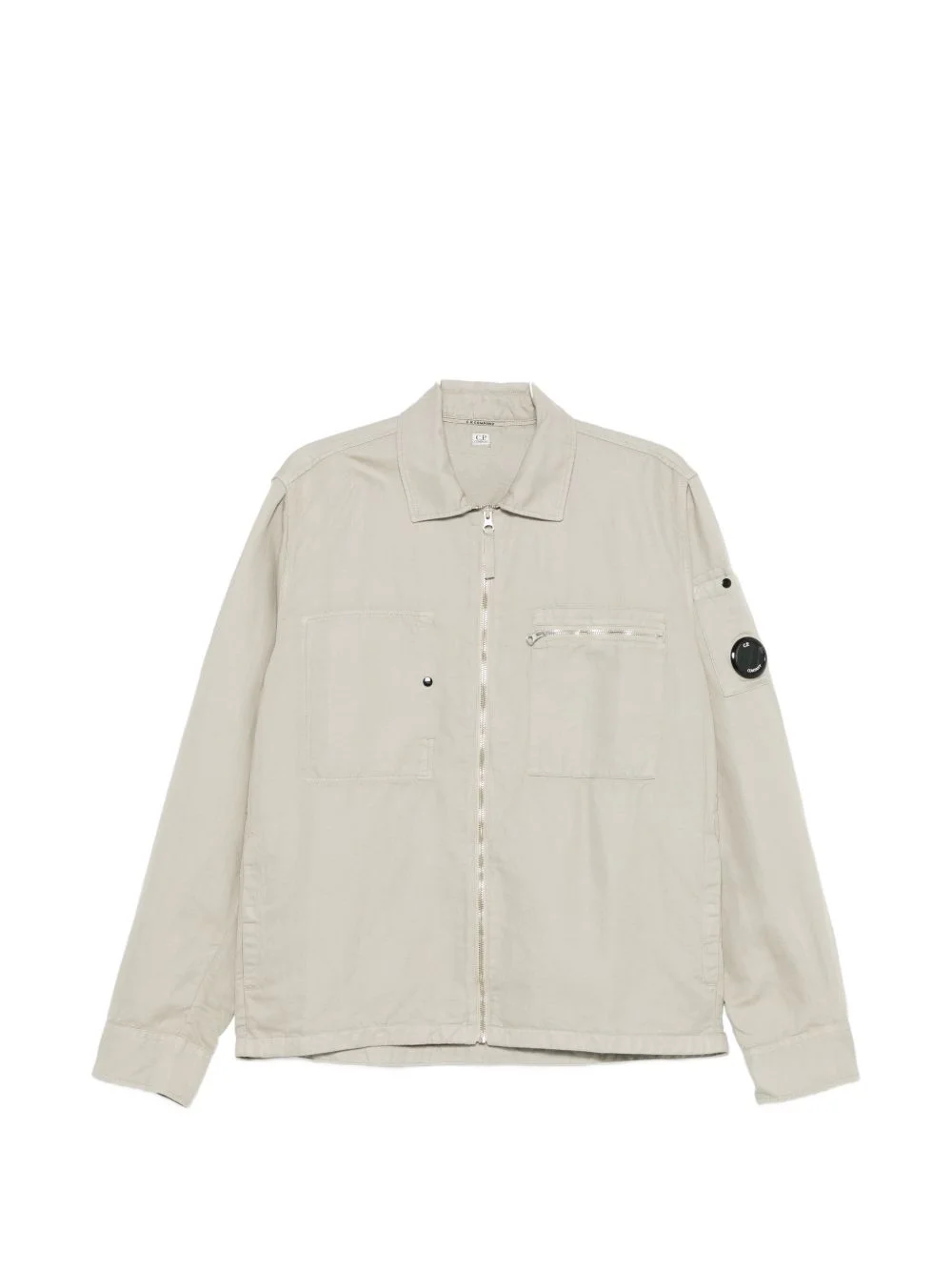 Lens-detail zip-up overshirt - 1