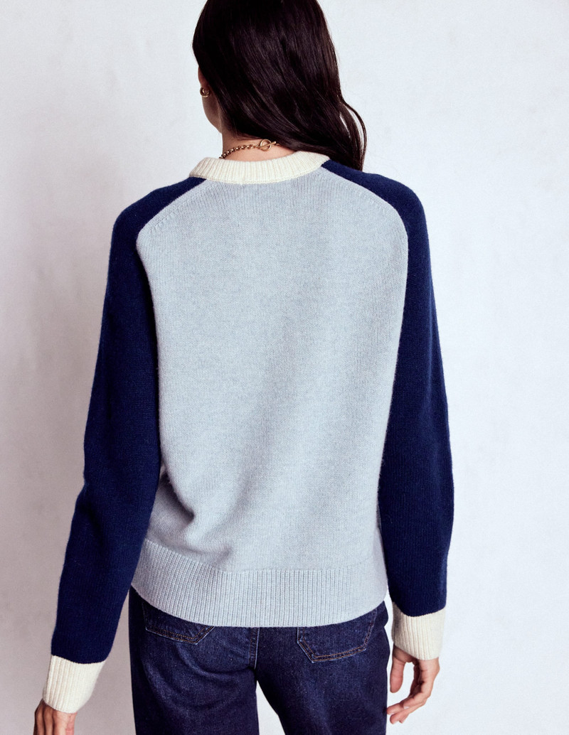 Marion Merino Cardigan-Snowbird Blue, Navy 4