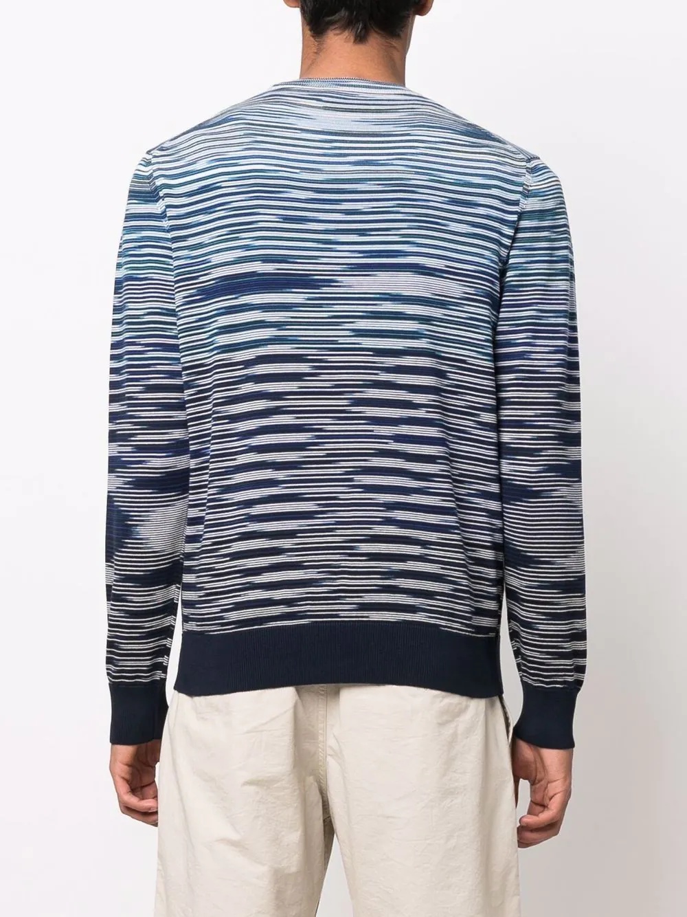 intarsia stripe-knit crew-neck jumper - 4