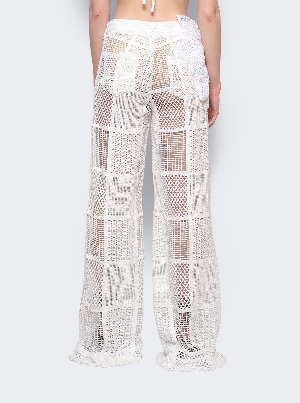 Boyfriend Trousers With Flower Details White - 3