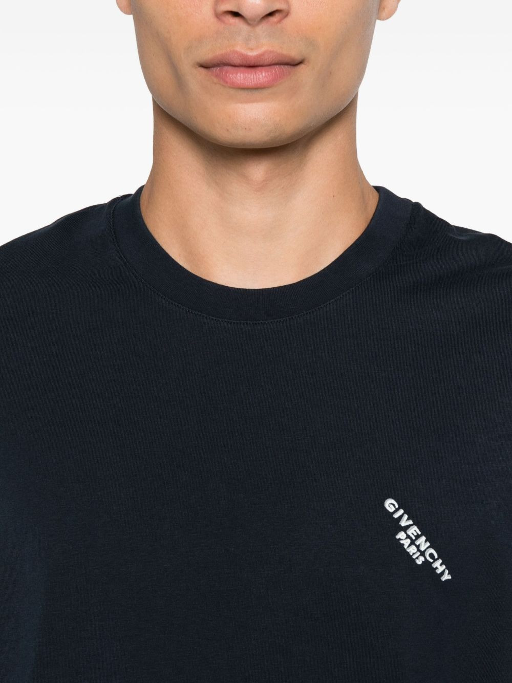 logo-embroidered cotton T-shirt - 4