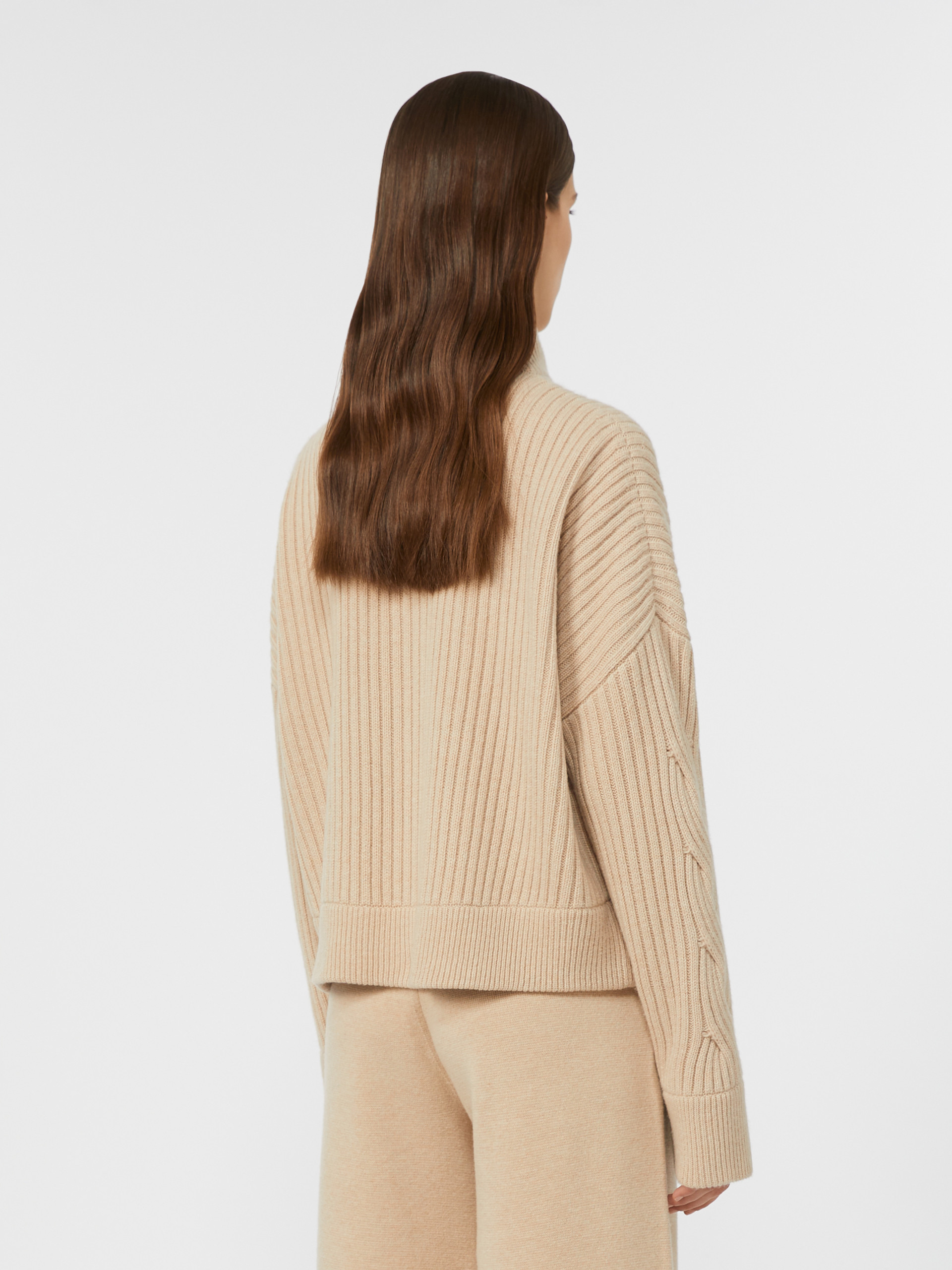 AFELIO Wool and cashmere ribbed cardigan - 4