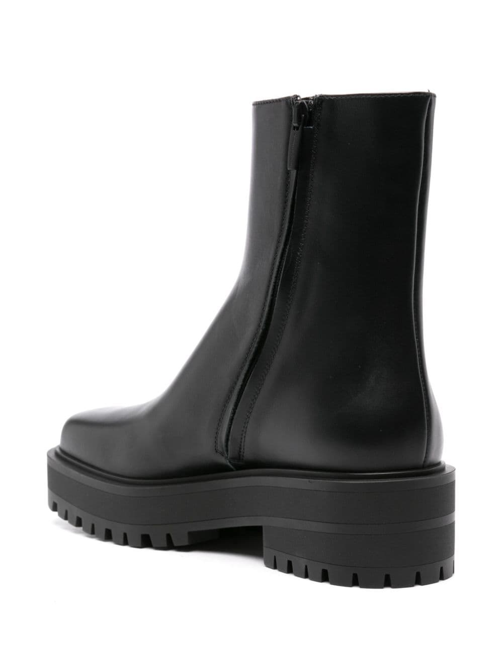 square-toe leather boots - 3