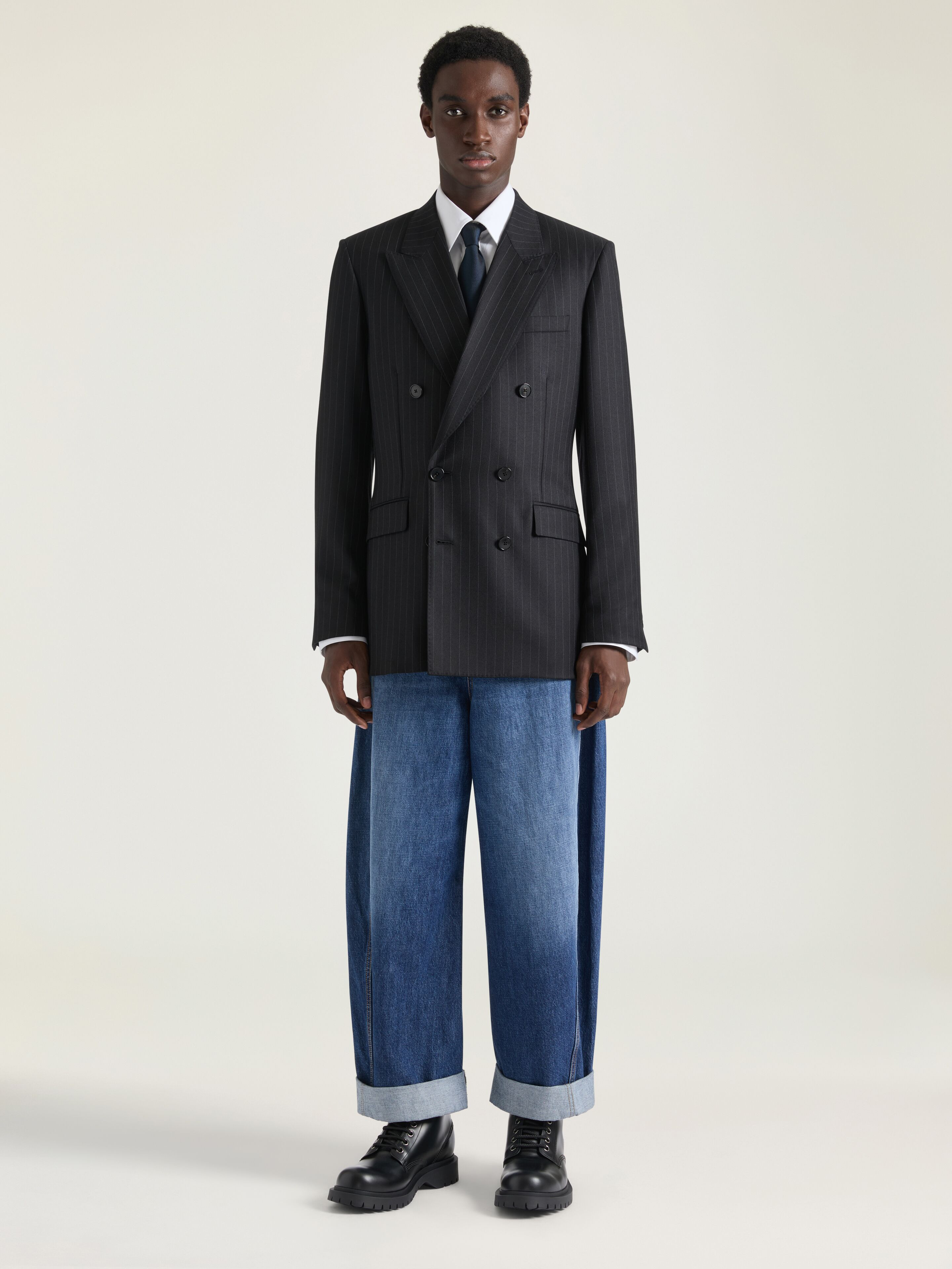 FITTED STRIPED JACKET IN WOOL - 5