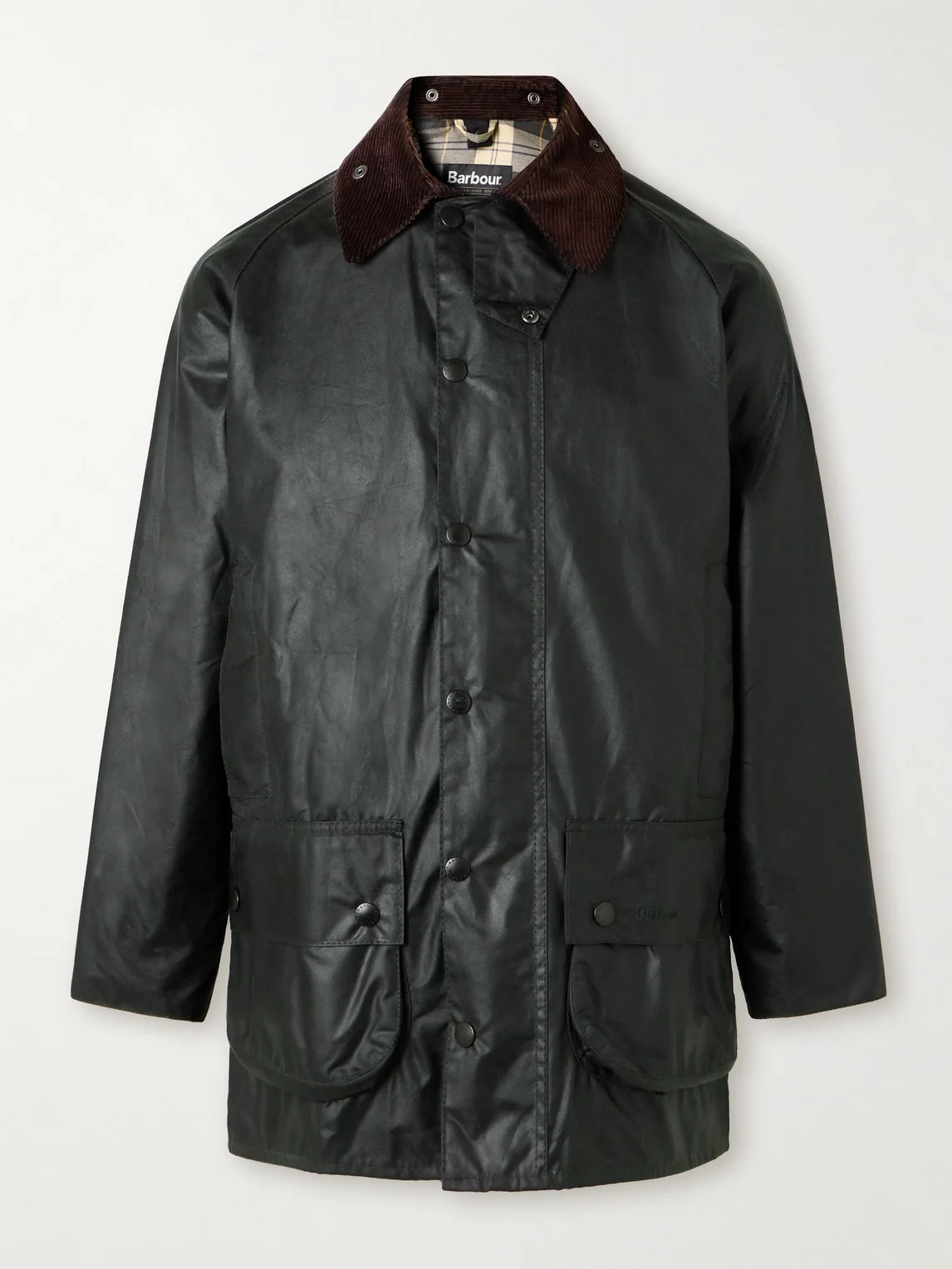 Beaufort Corduroy-Trimmed Waxed-Cotton Jacket - 1