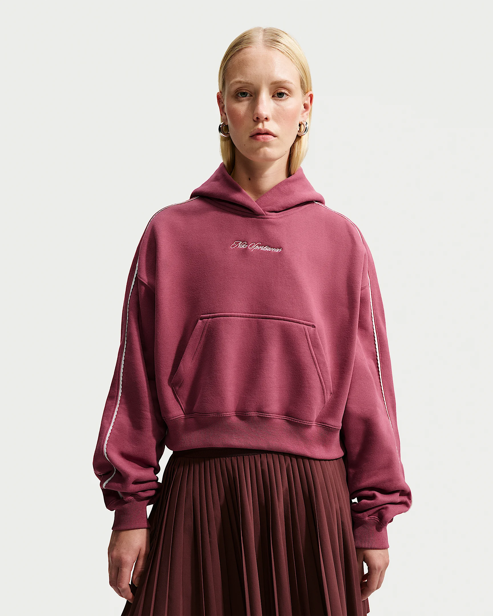 Nike Studio Fleece Medium Weight Women's Cropped Pullover Hoodie - 1