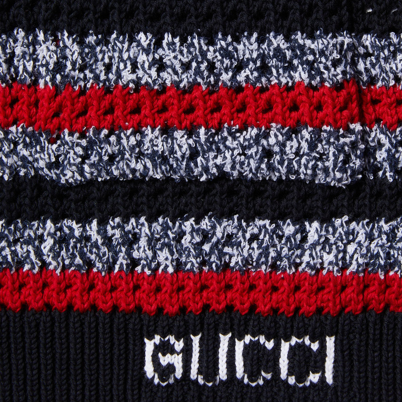 Striped cotton cardigan with intarsia 7