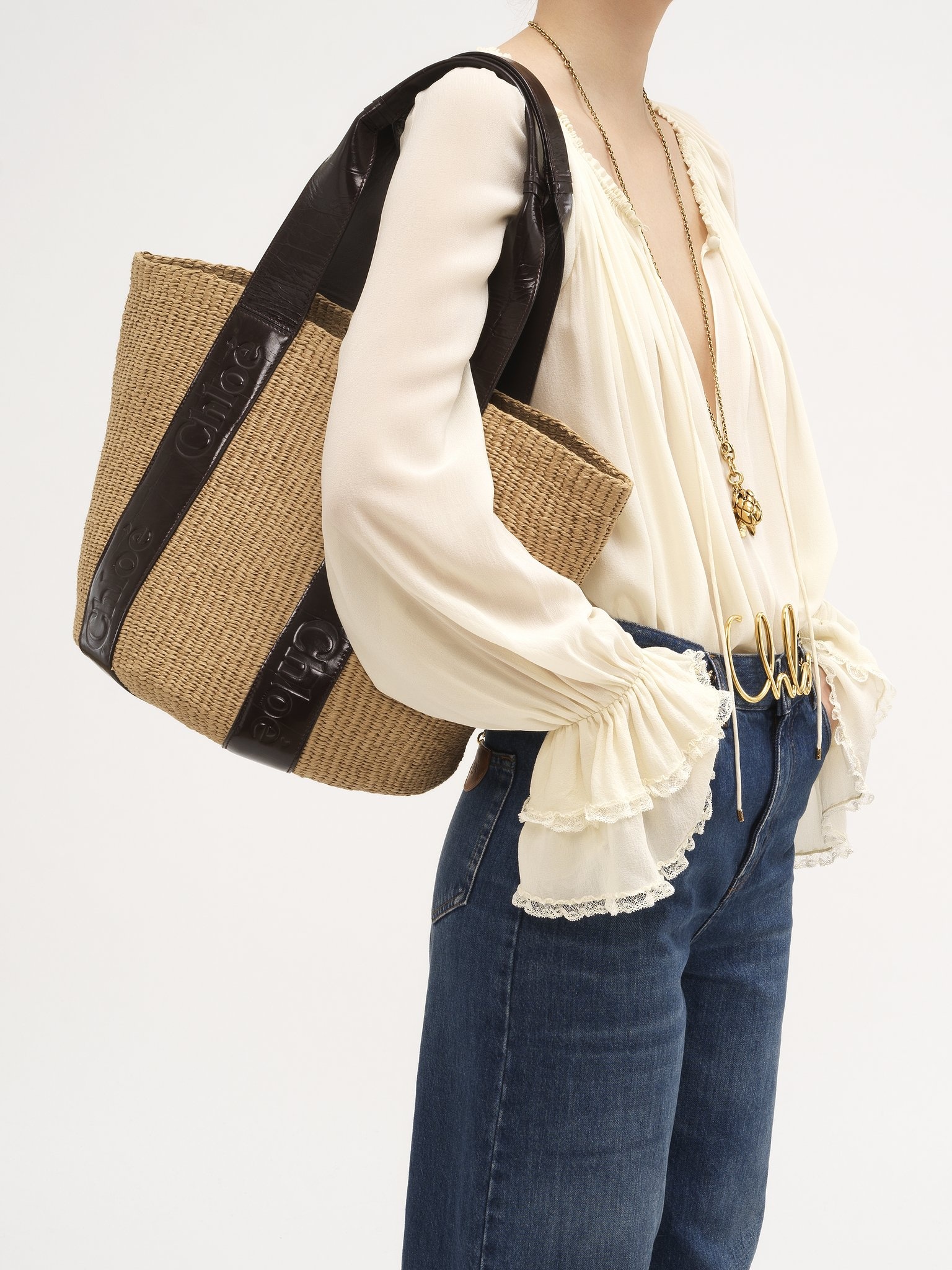 LARGE WOODY TOTE BAG IN FAIR-TRADE NATURAL FIBERS - 2