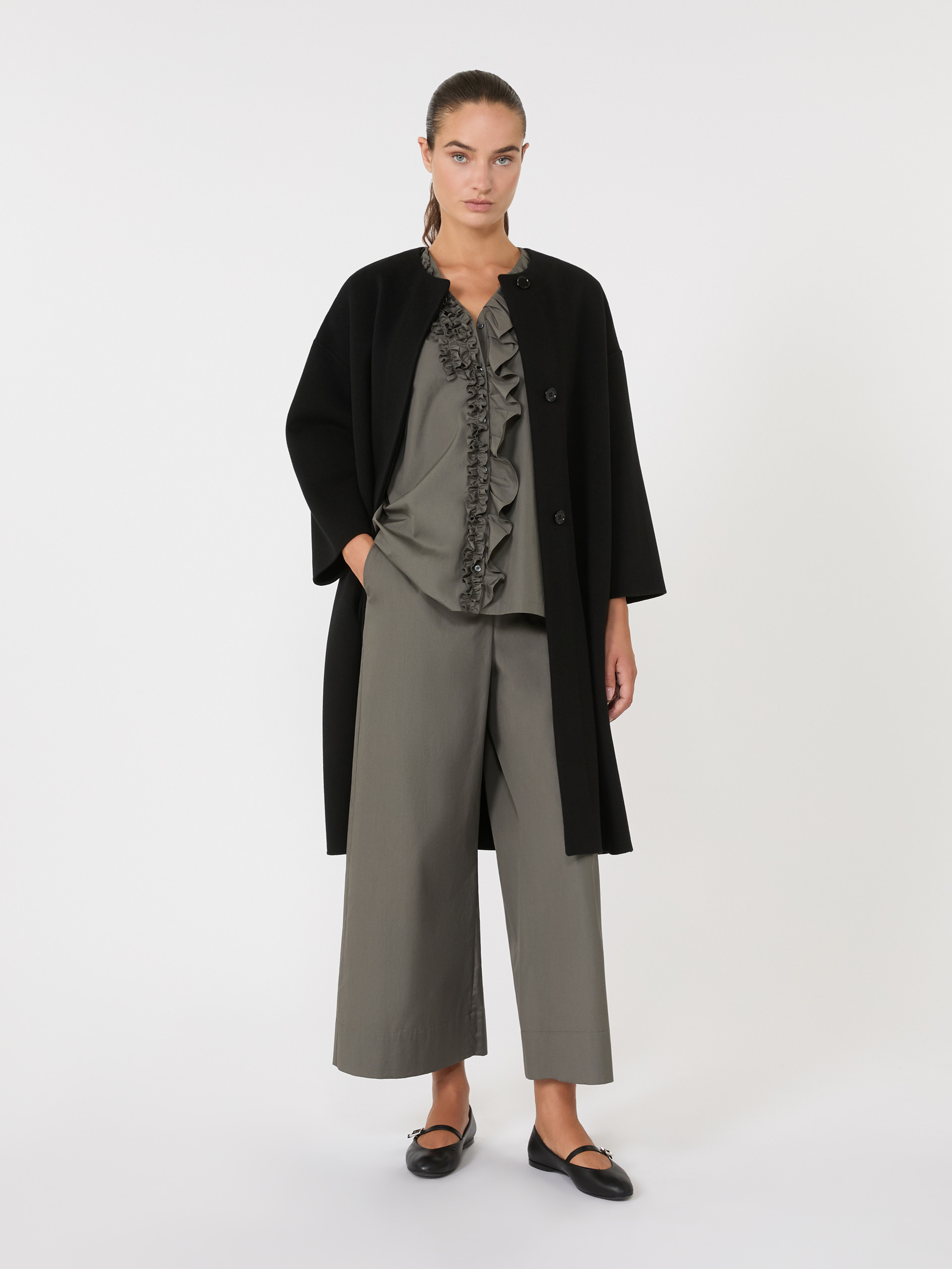 HELENE Wool crew-neck coat - 2
