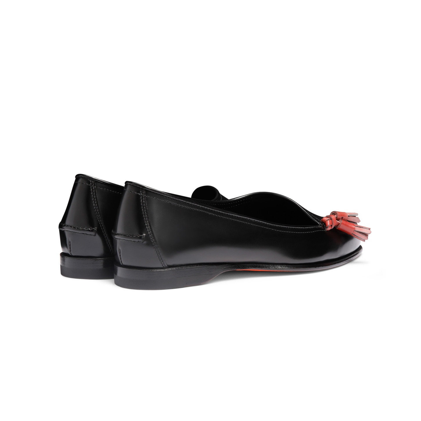 Women's black leather Andrea tassel loafer - 4