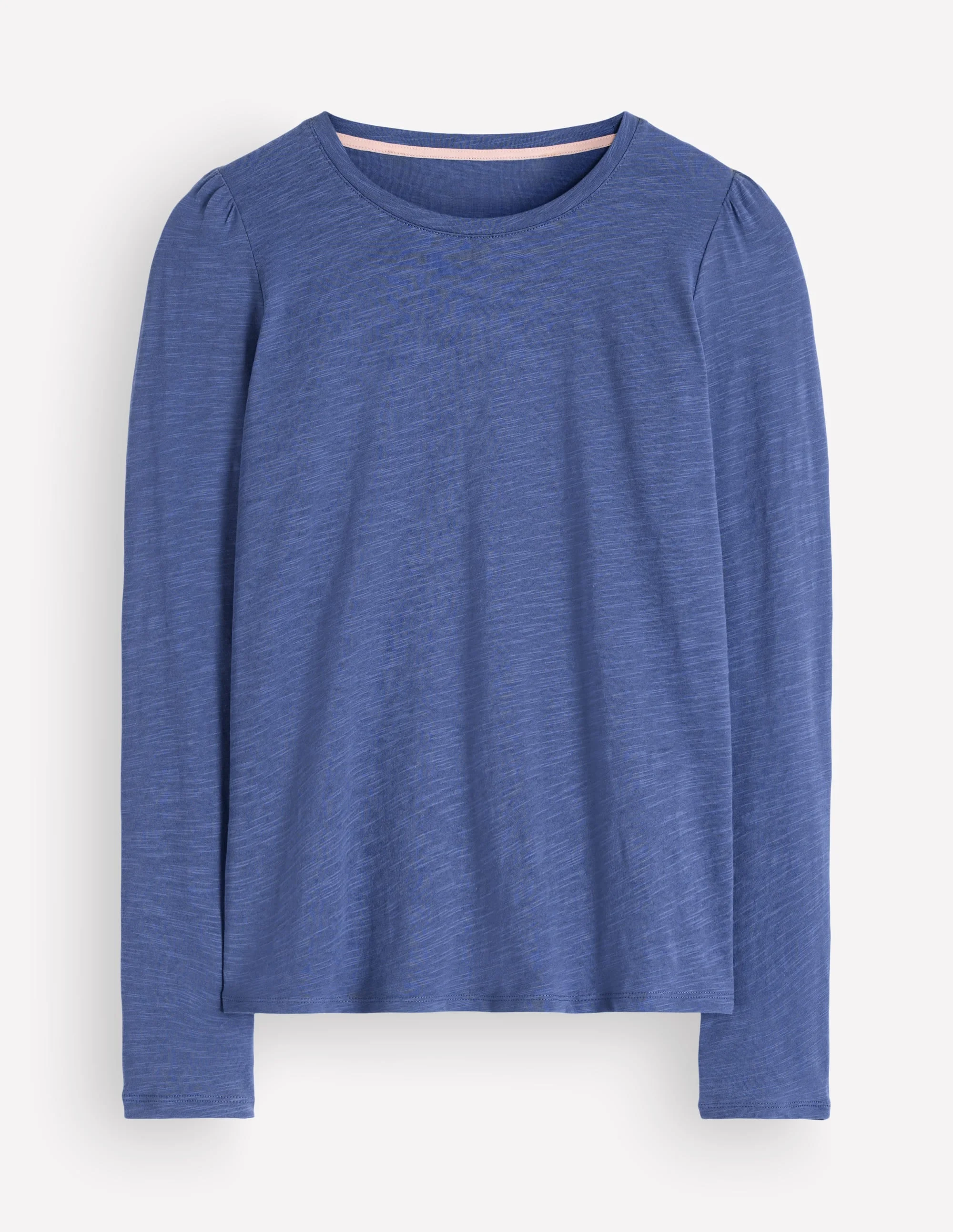 Cotton Crew Long Sleeve Top-True Navy - 1