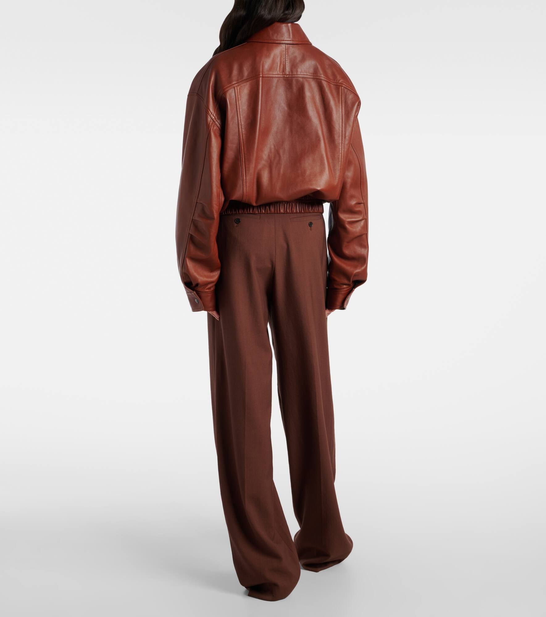 Leather bomber jacket - 3