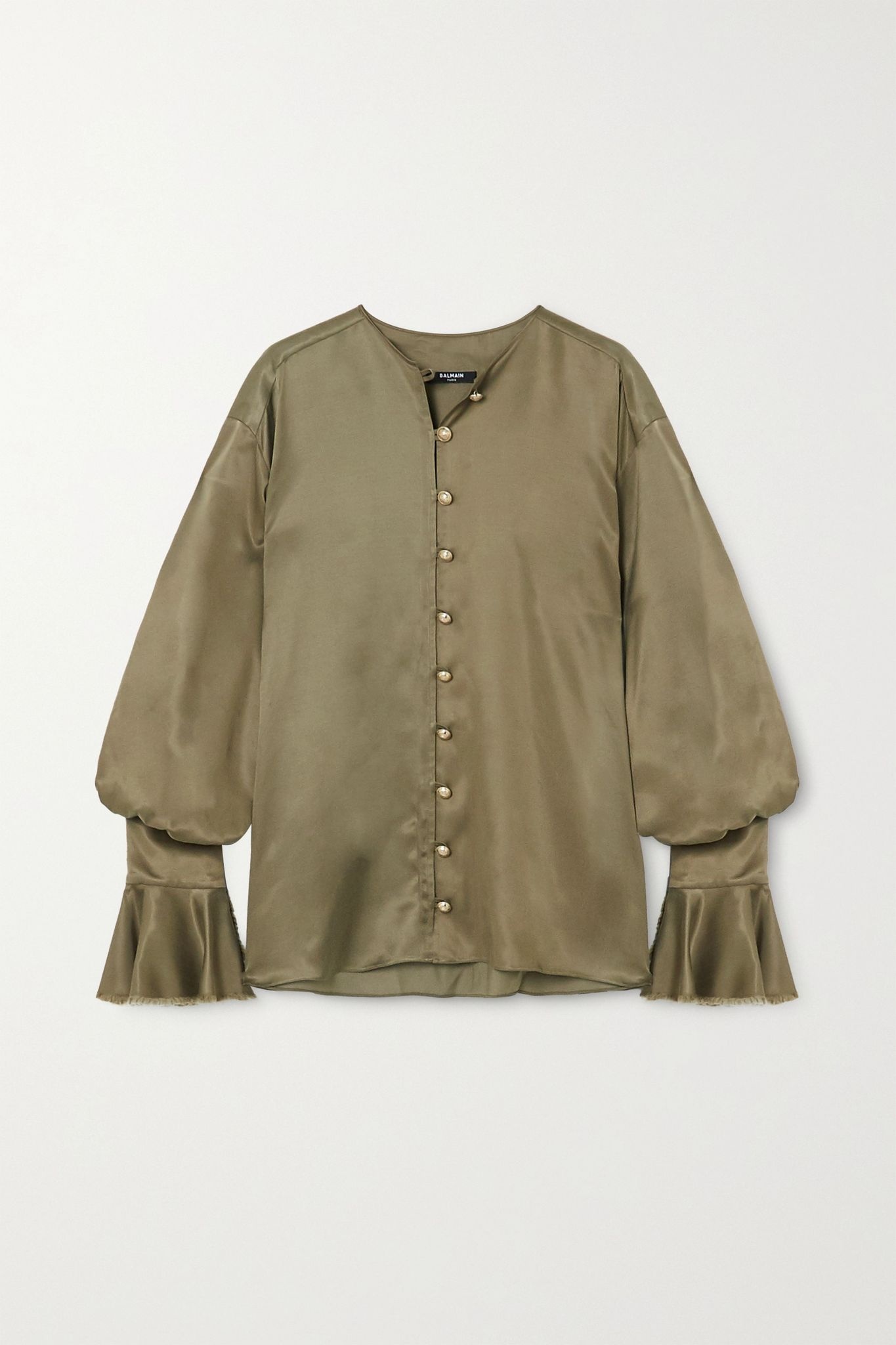 Ruffled satin blouse - 1