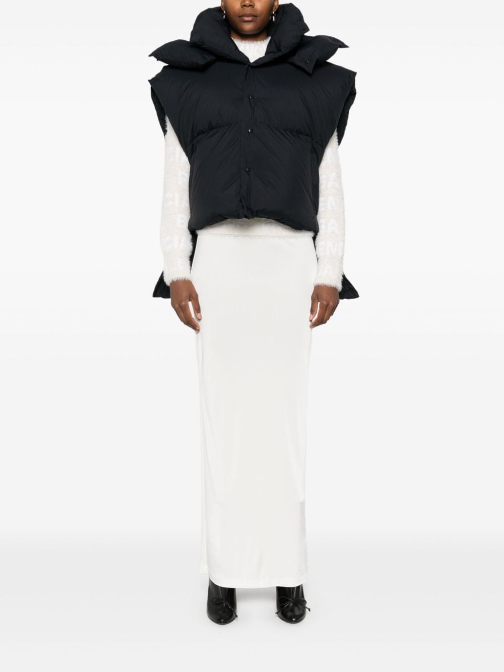【関税込み】ALAIA Oversize asymmetric down vest Alaïa Nylon padded down vest | tessabit | REVERSIBLE