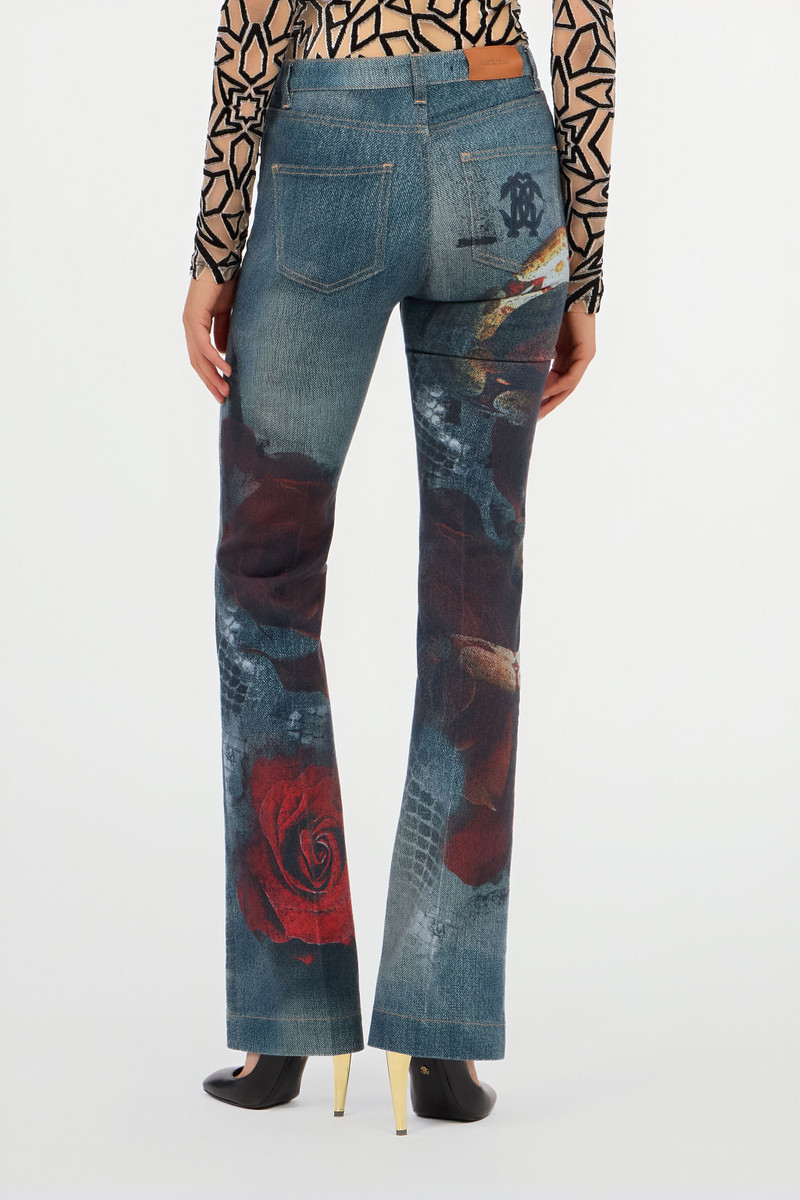 Garden Rose Print Jeans 4