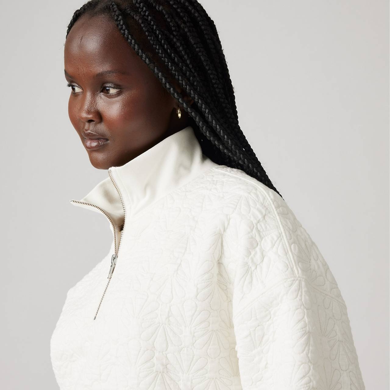 1/4 ZIP QUILTED FLEECE SWEATSHIRT - 4