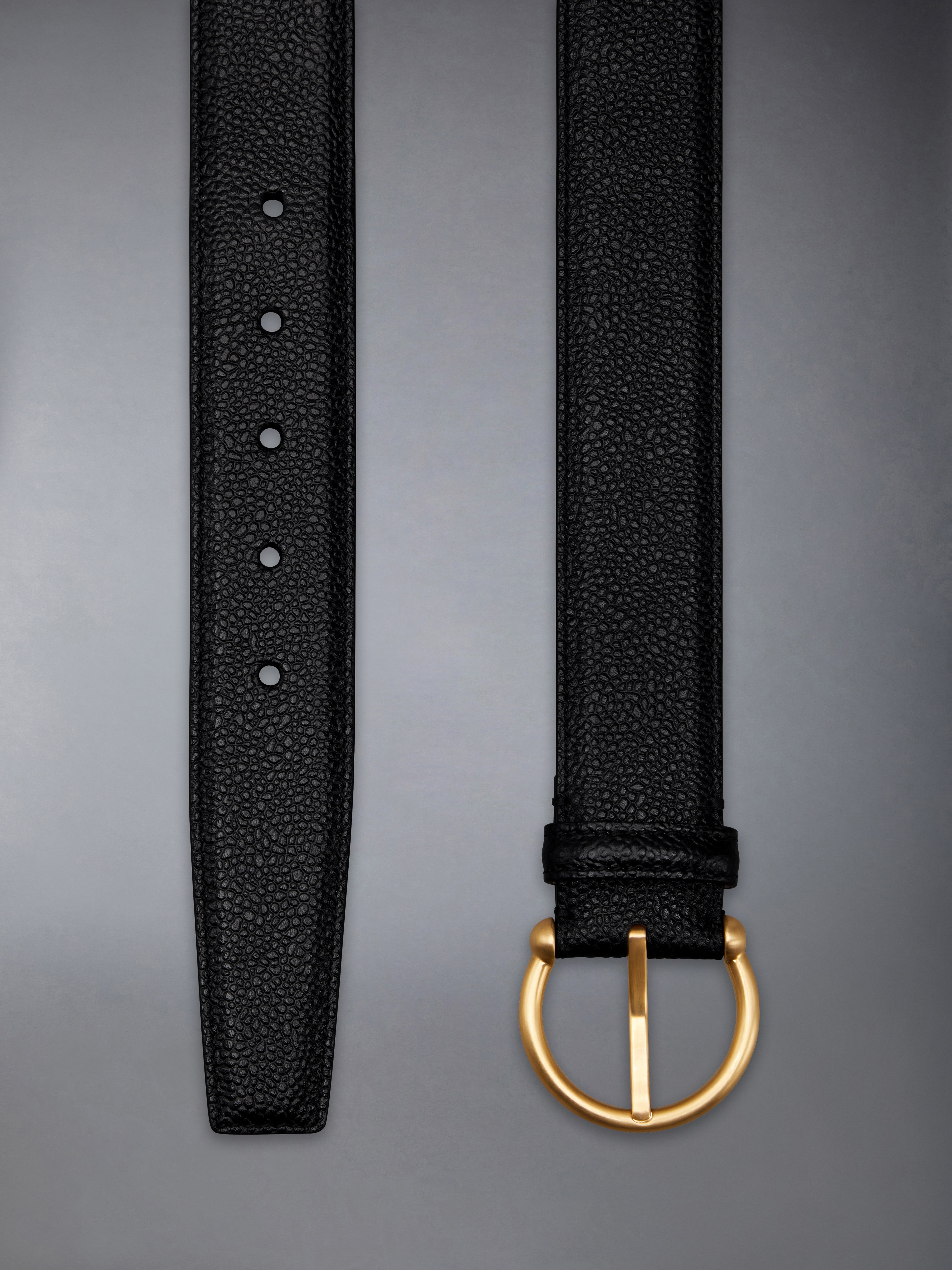 PEBBLE GRAIN ROUND BUCKLE BELT - 3
