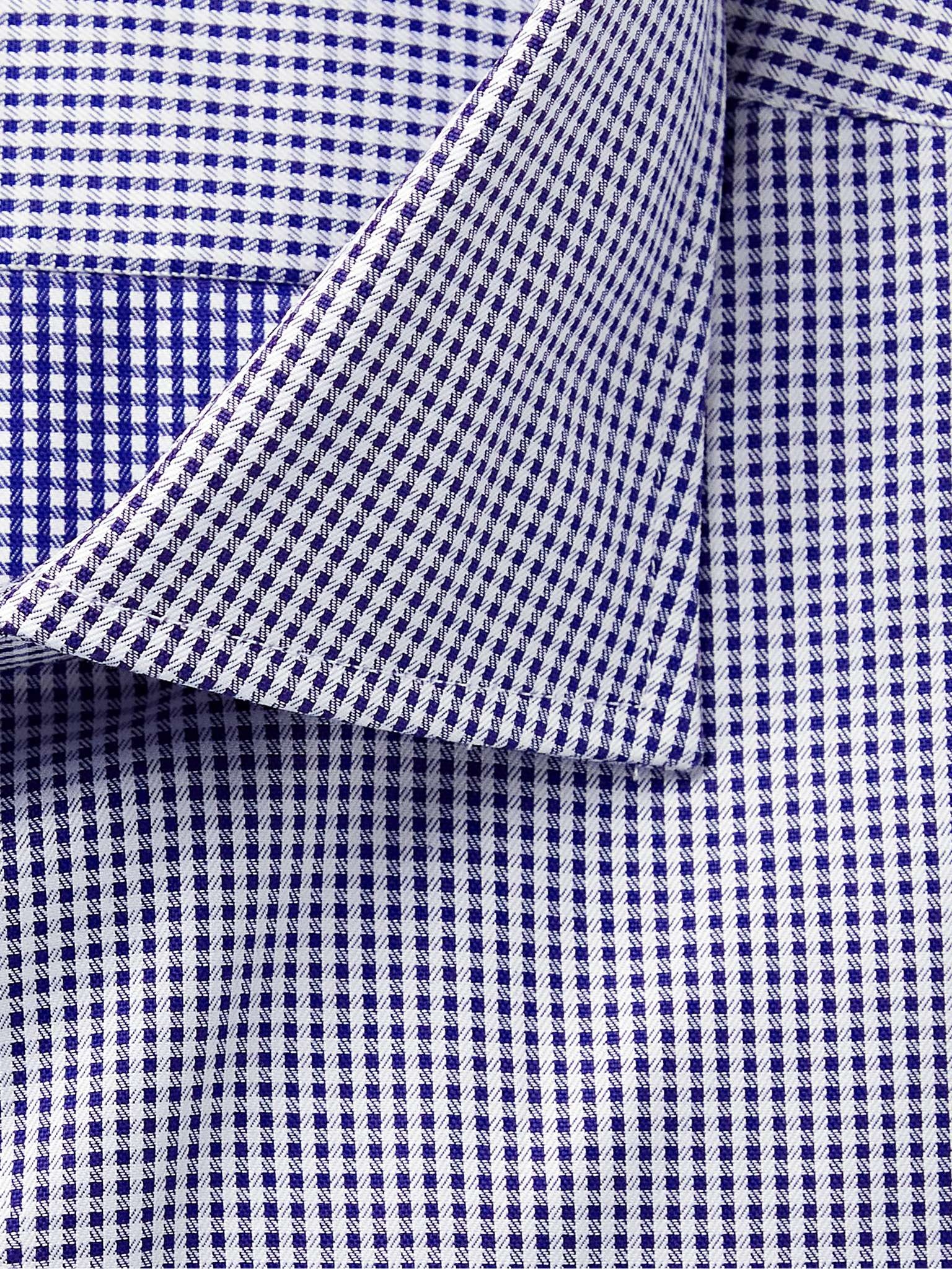 Cutaway-Collar Micro-Gingham Cotton Shirt - 2