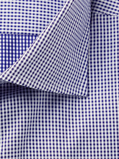 Canali Cutaway-Collar Micro-Gingham Cotton Shirt outlook