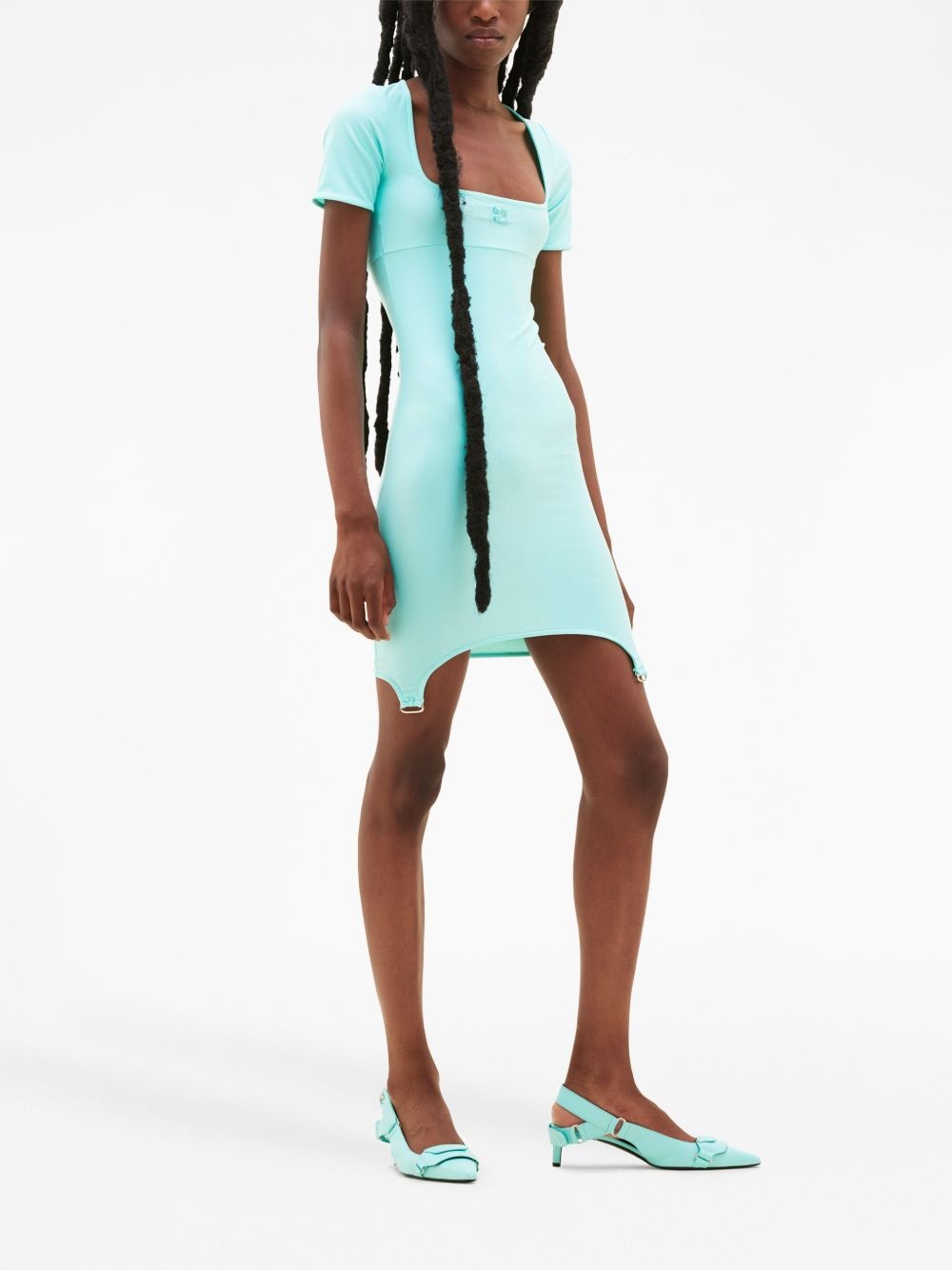 square-neck cut-out mini dress - 3