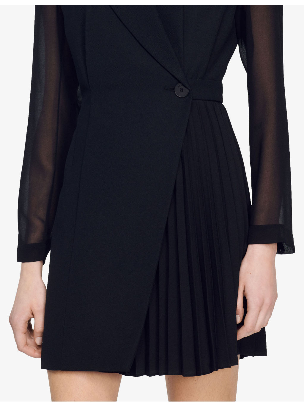Wrap-over woven and wool-blend mini dress - 5