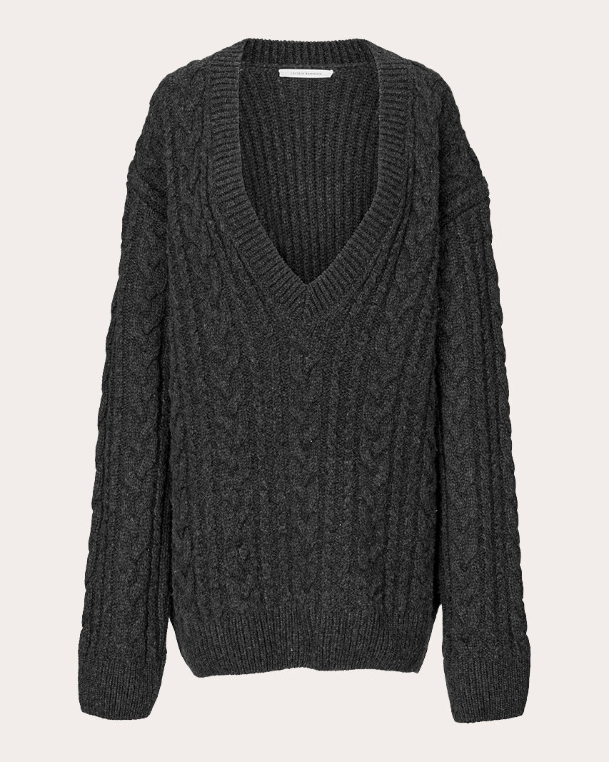 Alia Cable-Knit Wool Sweater - 1