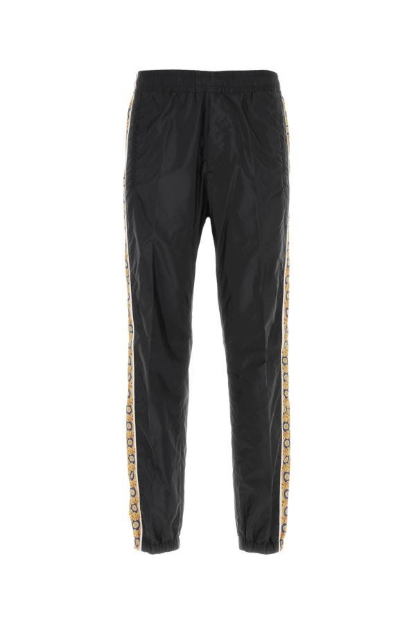 Black nylon joggers - 1