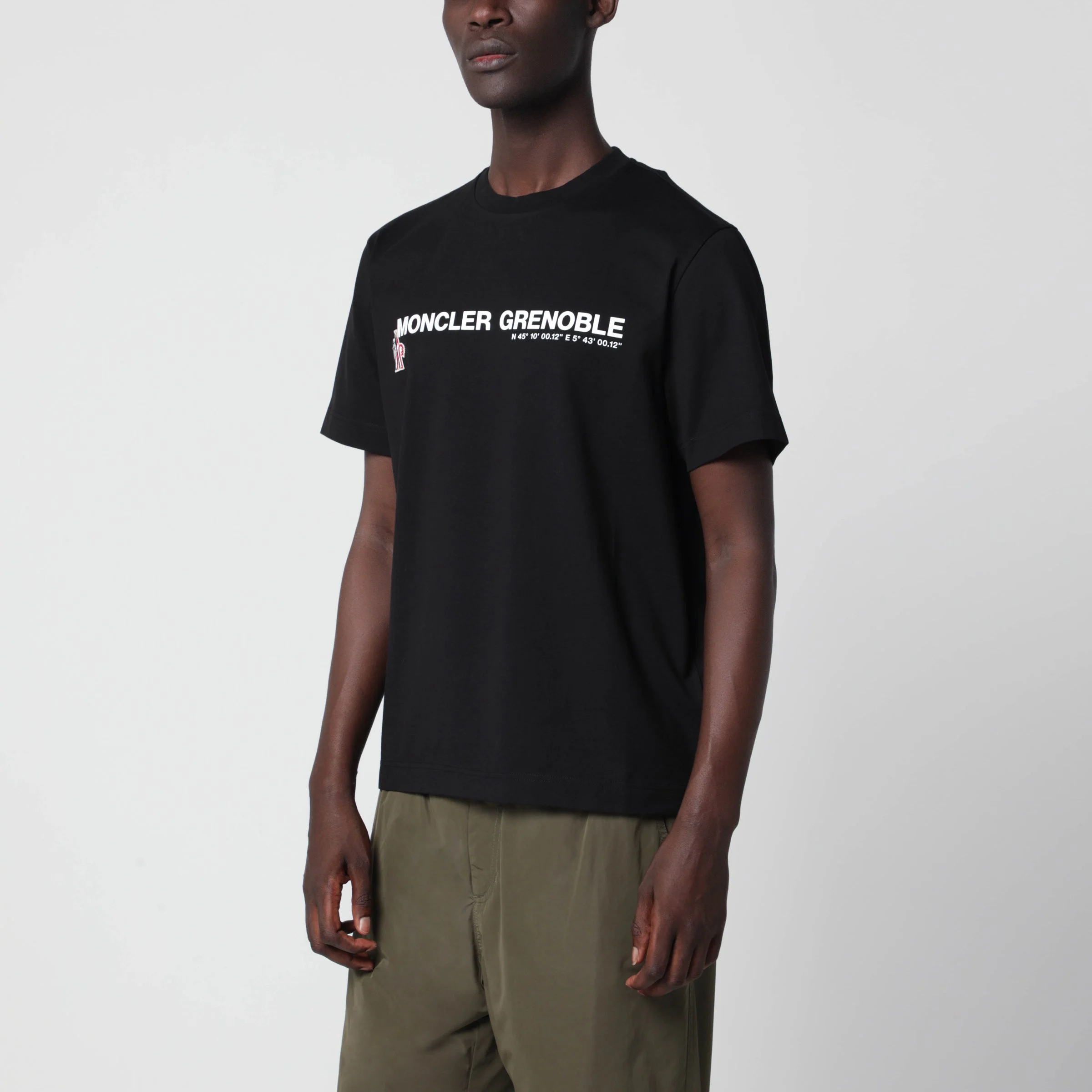 Black cotton T-shirt with logo - 1