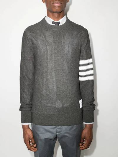 Thom Browne 4-Bar stripe cotton jumper outlook