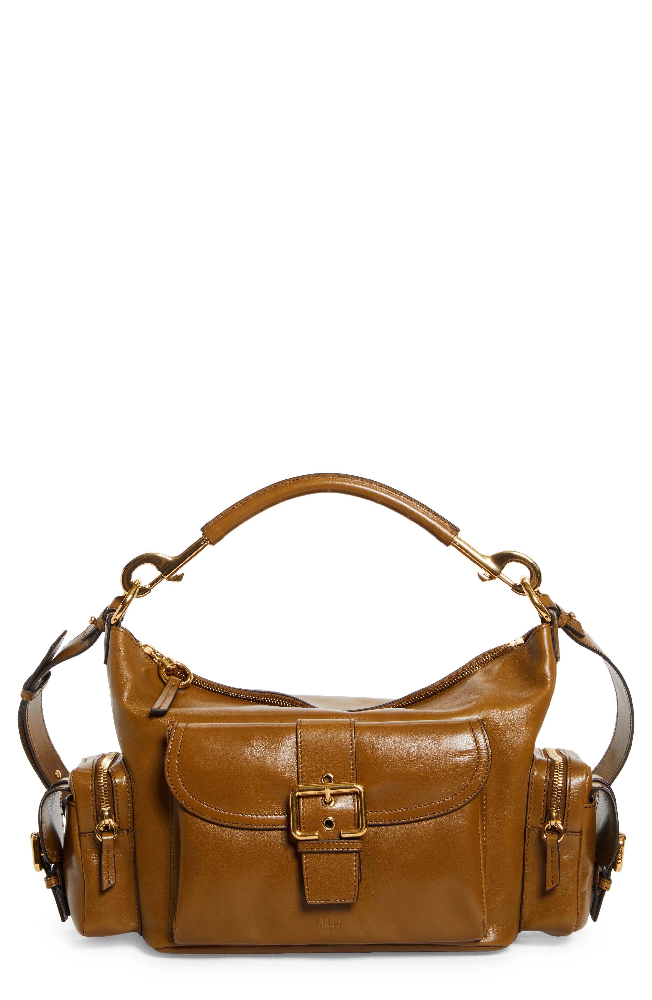Chloé Camera Leather Top Handle Bag in Dark Khaki at Nordstrom - 1