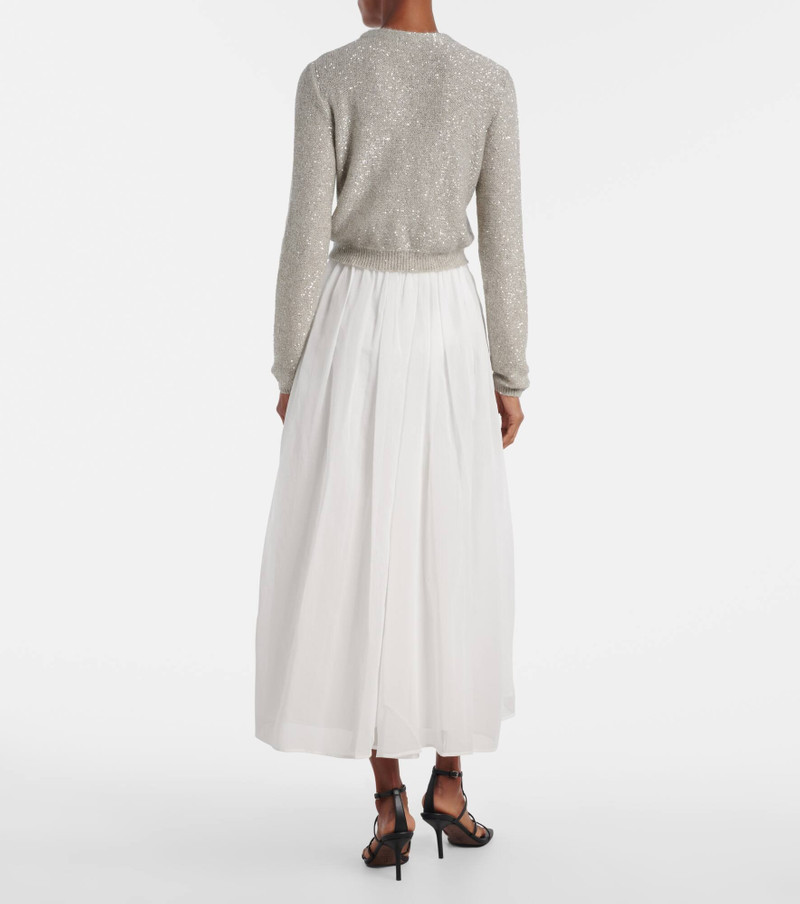 Cotton and tulle midi skirt 3