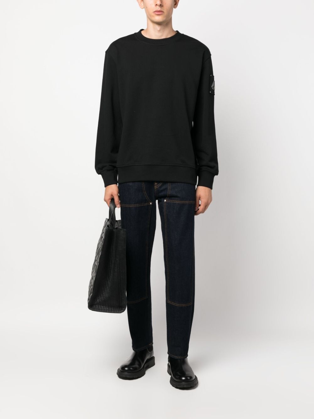 Brooklyn logo plaque cotton sweatshirt - 2