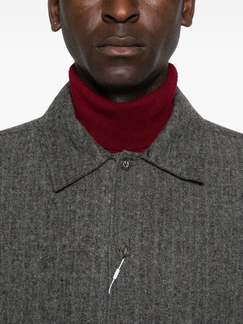 herringbone buttoned shirt jacket 5