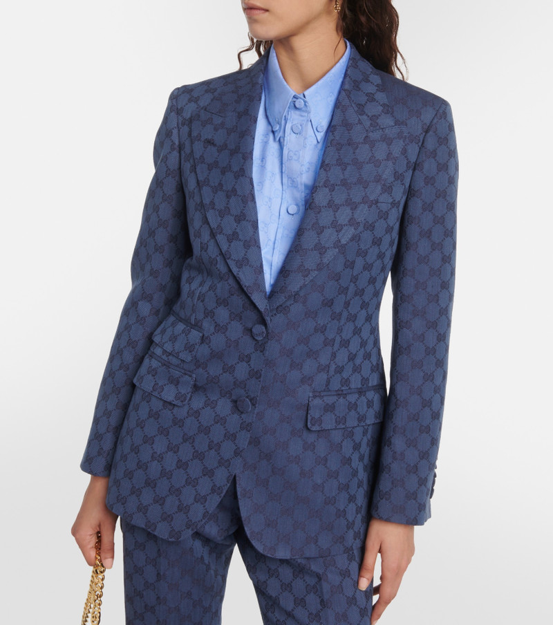 GG linen and cotton jacquard blazer 6