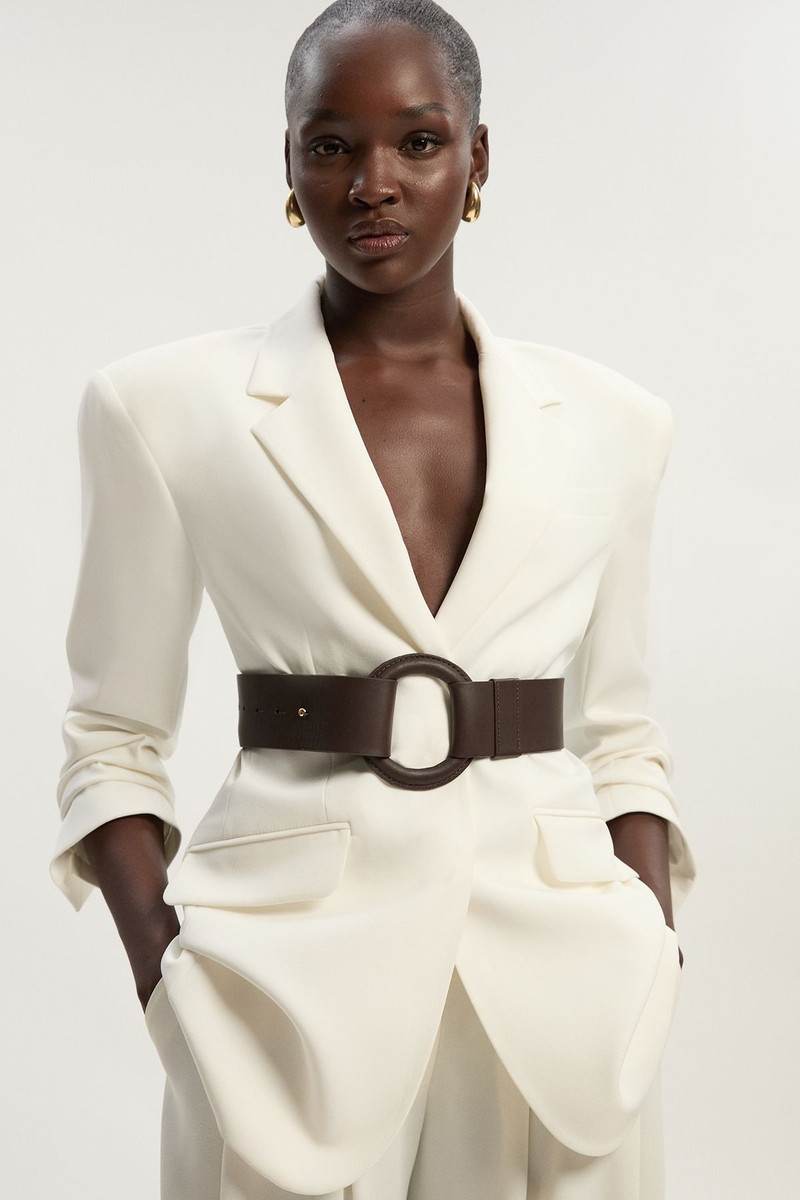 Leather Ring Detail Chunky Belt 1