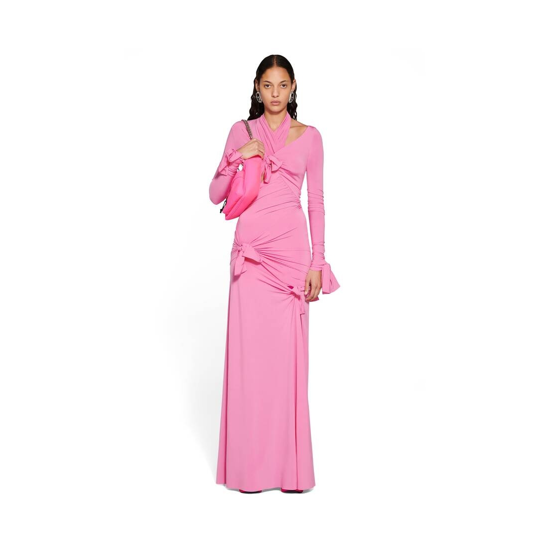 Women's Knot Gown in Pink - 2