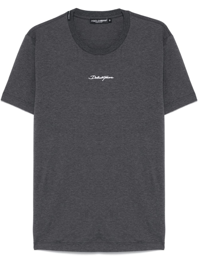 logo-embroidered cotton T-shirt 1