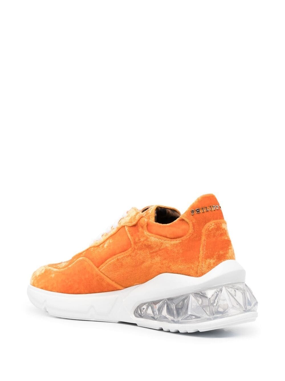 velvet low-top sneakers - 3