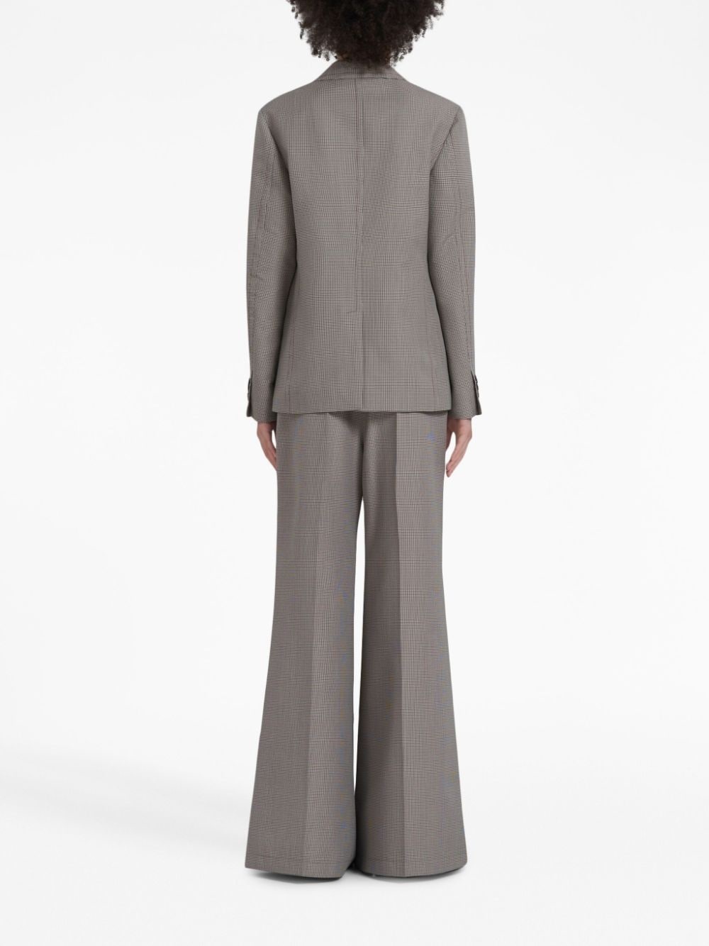 logo-waistband houndstooth flared trousers - 4