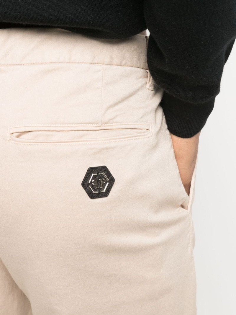 Hexagon-patch slim-fit chinos 5