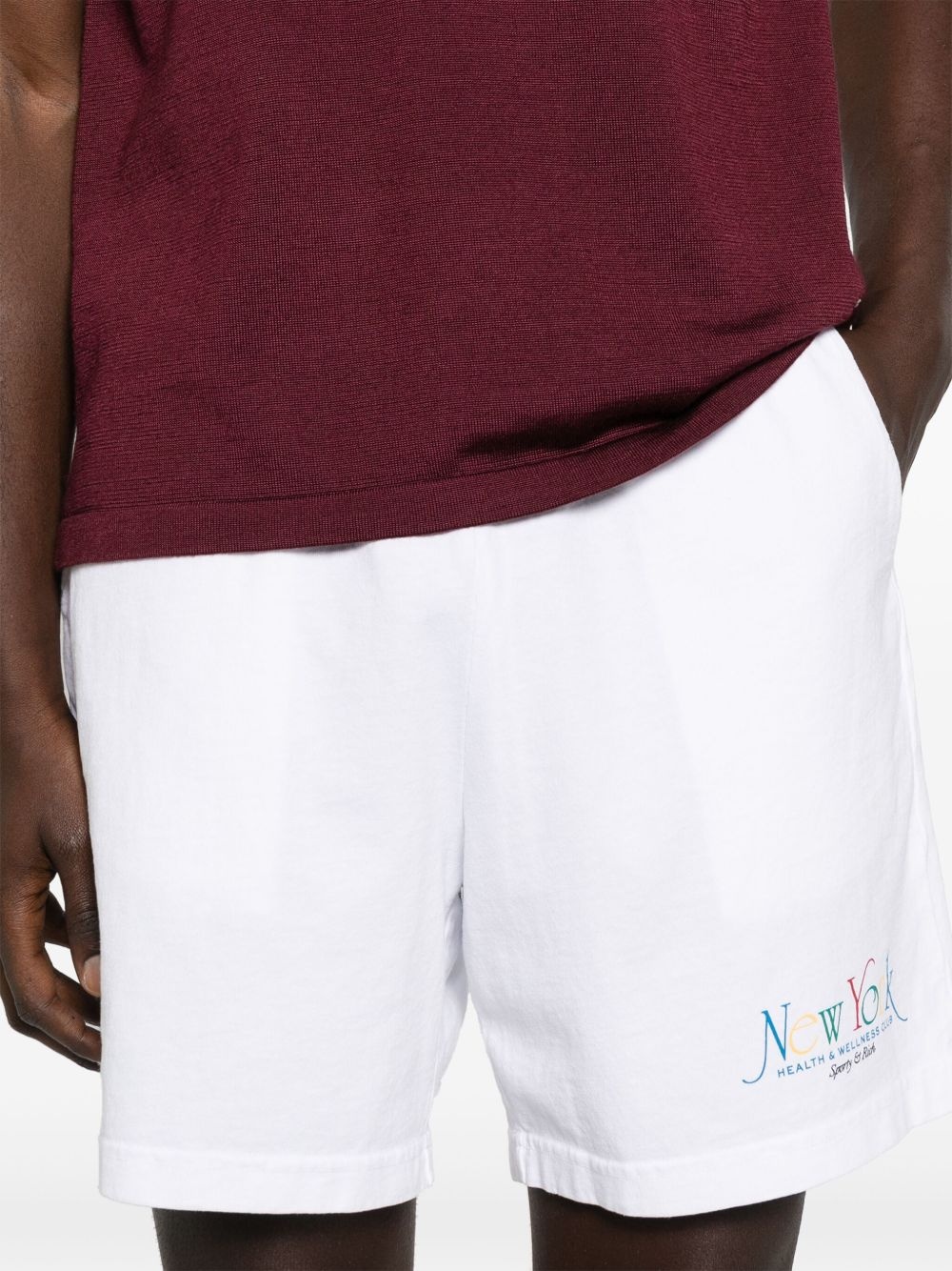 elastic-waistband logo shorts - 5