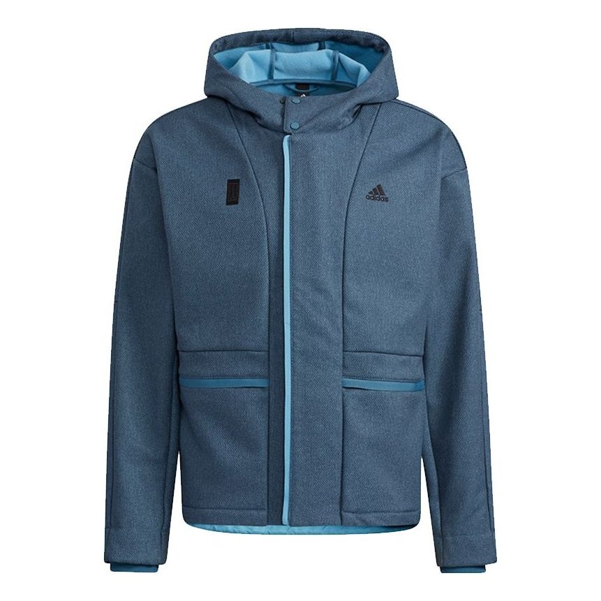 adidas Wj Wv Bond Jkt Small Logo Hooded Jacket Sky Blue H39219 - 1