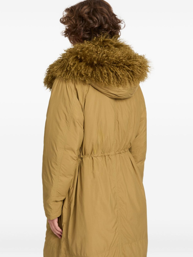 lambskin-trim parka 5