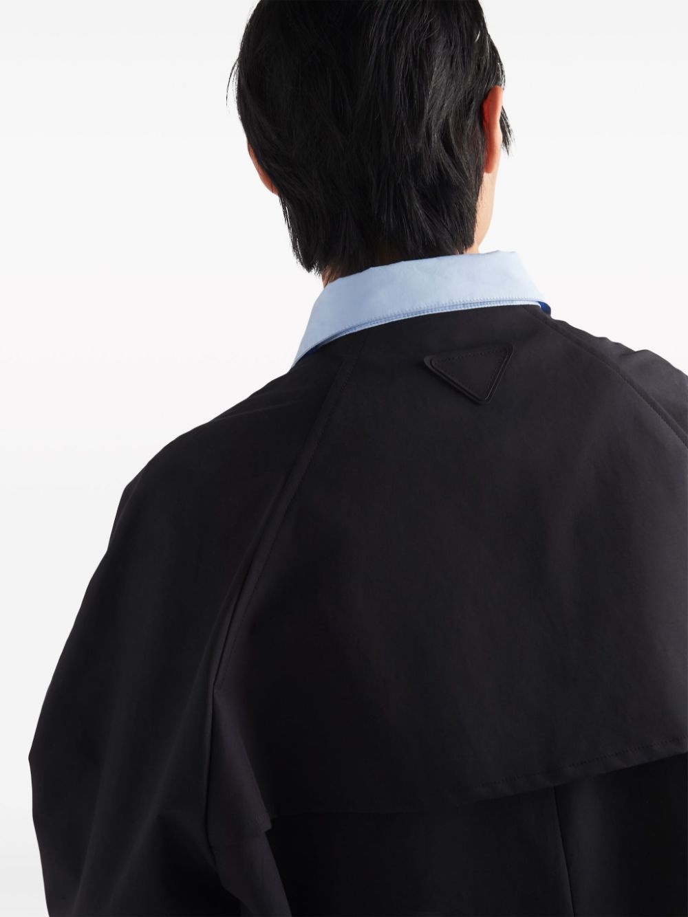 contrast-collar cotton raincoat - 5