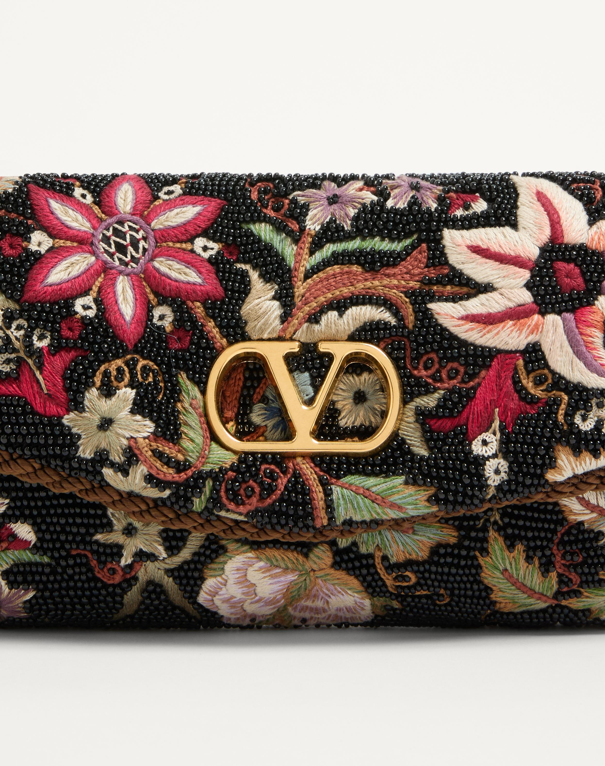 VALENTINO GARAVANI VAIN SOFT EMBROIDERED SMALL SHOULDER BAG - 8