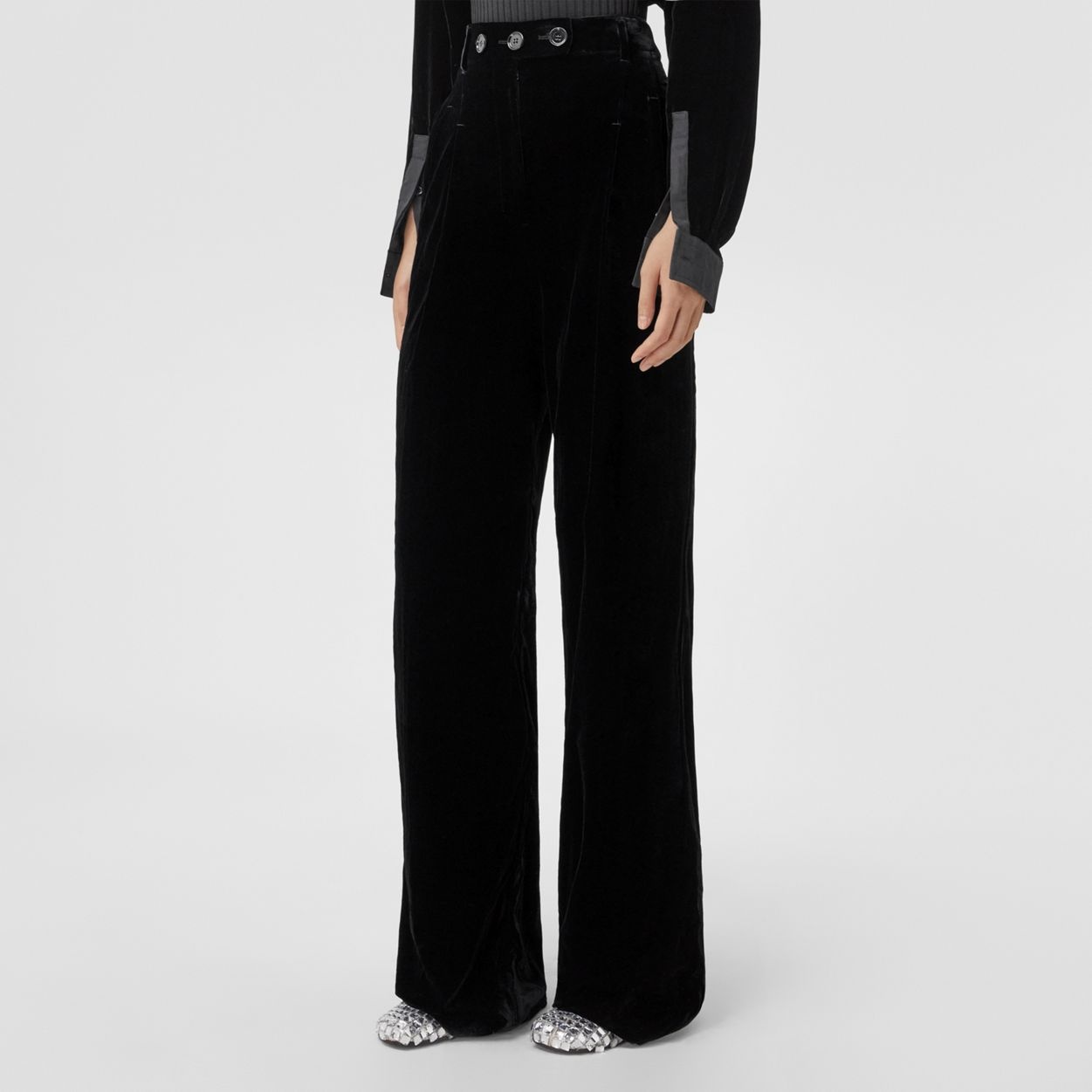 Velvet Wide-leg Trousers - 5