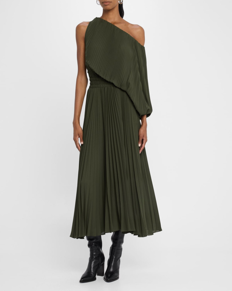 A.L.C. Mara Pleated Asymmetric Dress outlook